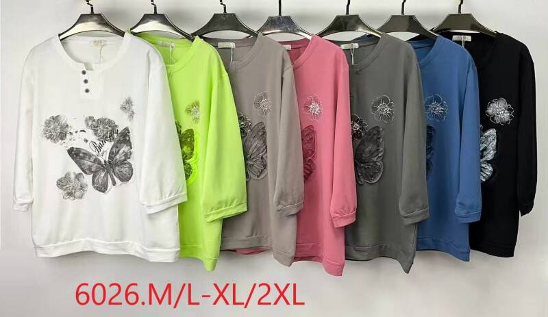 Bluzki damskie Roz M/L-XL-2XL, Mix Kolor Paczka 12 szt